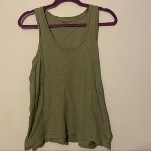 Madewell Womens XXS 100% Cotton Sleeveless Olive Green Tank Top